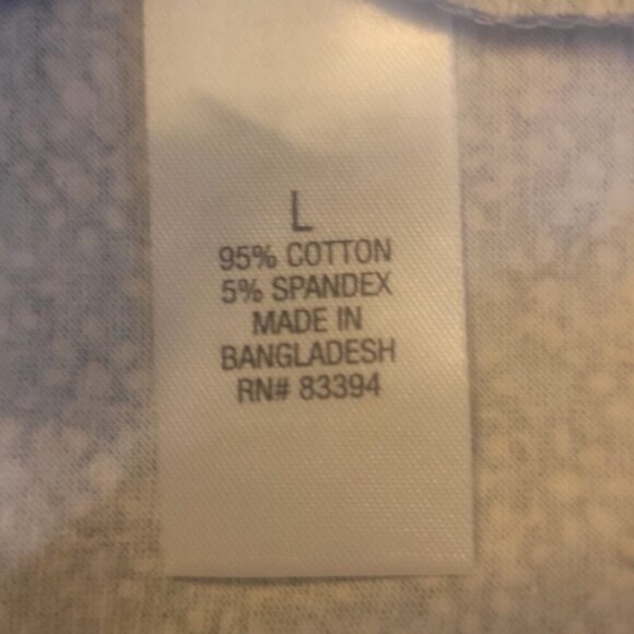 Blue Mountain Short Sleeve Blue & White V-Neck T-shirt - Never Worn - Size L - Picture 6 of 6